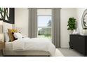 Relaxing main bedroom boasting a large window, dresser and stylish decor at 9351 Raised Tulip Ln, Land O Lakes, FL 34637