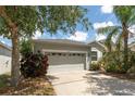Exterior shot of home featuring a well kept lawn and a two car garage at 13803 Chalk Hill Pl, Riverview, FL 33579