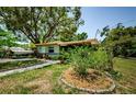 Charming home with mature landscaping in the front yard and a quaint stone-lined garden bed at 6618 N 11Th St, Tampa, FL 33604
