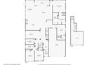 Detailed floor plan showcasing layout of rooms, including the kitchen, bedrooms, and living spaces at 1767 Tonka Ter, Wesley Chapel, FL 33543