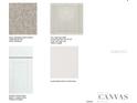 Display of various interior design materials, including flooring, cabinets, and countertops at 12435 Gust Ct, Hudson, FL 34669