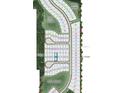 Neighborhood map highlighting the lot location close to the dry pond in the community at 12443 Gust Ct, Hudson, FL 34669