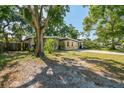 Well-maintained exterior with mature trees offering shade and curb appeal to the property at 4412 Bray Rd, Tampa, FL 33634