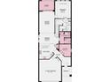 Layout of the first floor with kitchen, study, dining room, great room, lanai and two car garage at 727 Steel Dr, Apollo Beach, FL 33572