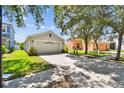 Well-kept home with a two-car garage and a green lawn at 12716 Evington Point Dr, Riverview, FL 33579