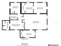 Home floor plan featuring two bedrooms, two bathrooms, living room, dining room, and storage at 301 14Th Ave, Indian Rocks Beach, FL 33785