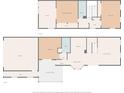 Detailed floor plan showcasing the layout of both floors, including rooms, kitchen, bathrooms, and garage at 4463 Vieux Carre Cir, Tampa, FL 33613
