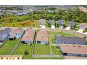 Wide aerial view of homes with well-kept lawns in a Gathering-friendly neighborhood with mature landscaping at 10945 High Noon Trl, Parrish, FL 34219