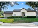 Home with lawn and foundation planting and attached two car garage at 5205 Fairway One Dr, Valrico, FL 33596