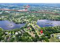 Aerial view showcasing the property's proximity to Browns Lake, Moss Lake, and nearby shopping on Dale Mabry Hwy at 1025 Reading Rd, Lutz, FL 33558