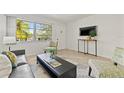 Cozy living room with a view, a mounted TV, and sleek furniture arrangement at 232 36Th N Ave # 202C, St Petersburg, FL 33704