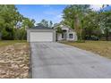 Beautiful single-story house with a two-car garage and extended driveway provides ample parking space for residents and guests at 11225 Flower Ave, Weeki Wachee, FL 34613