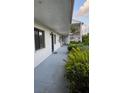 A spacious exterior walkway surrounded by lush greenery at 105 Lakeview Way # 105, Oldsmar, FL 34677