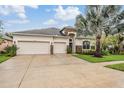 Charming two-story home with a well-maintained lawn, a mature tree, and a three-car garage at 31331 Anniston Dr, Wesley Chapel, FL 33543