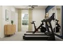 Bright exercise room with modern equipment including a treadmill and stationary bike at 11836 Blue Diamond Trl, Parrish, FL 34219