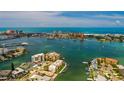 Breathtaking aerial view showcasing coastal living and the waterfront community with stunning skyline views at 222 Skiff Pt, Clearwater, FL 33767