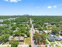 Aerial view of the home's location in the neighborhood, with downtown in the distance at 302 W Curtis St, Tampa, FL 33603