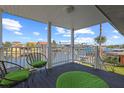 Inviting deck featuring views of waterfront canal at 4137 Des Prez Ct, Hernando Beach, FL 34607