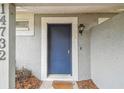 Close-up of front door showcasing the home's entrance and exterior details at 14732 Morning Dr, Lutz, FL 33559