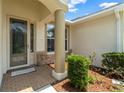Inviting front porch with decorative plants and a stylish door at 502 Arch Ridge Loop, Seffner, FL 33584