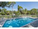 Community pool offers a refreshing escape with lounge chairs and clear blue water surrounded by trees at 13521 Forest Lake Dr, Largo, FL 33771