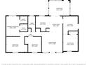 Detailed floor plan showing layout of bedrooms, bathrooms, kitchen, living room, dining area, and sunroom at 4425 Porpoise Dr, Tampa, FL 33617