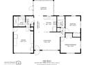 Detailed floor plan of the one-story home, showing the layout of the rooms and their dimensions at 2135 Pocahontas Dr, Largo, FL 33774