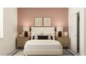 Serene bedroom featuring a plush bed with decorative pillows and side tables with lamps at 7519 E 117Th Ln, Palmetto, FL 34221