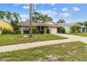 Charming single-story home with a spacious driveway and well-manicured lawn at 13127 Topflite Ct, Hudson, FL 34669