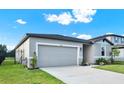 Single-story home with a clean facade, attached garage, and a neatly landscaped front yard at 3146 Forrest Plum Ct, Zephyrhills, FL 33540