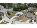 Expansive aerial view of a single-Gathering home with a private backyard, pool, and mature landscaping at 22755 Cypress Trail Dr, Lutz, FL 33549