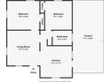 Simplified floor plan showing the layout of the home with dimensions at 2931 23Rd N St, St Petersburg, FL 33713