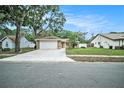 Charming single-story home with a two-car garage, stone accents, and a well-maintained lawn at 3021 Jarvis St, Holiday, FL 34690