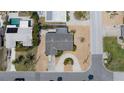 Overhead aerial view of a home that features a gravel yard and convenient street access at 6405 2Nd Palm Pt, St Pete Beach, FL 33706