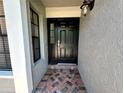 Elegant black front door with glass panels and a brick walkway leading to the entrance at 907 San Carlos Ne Ave, St Petersburg, FL 33702