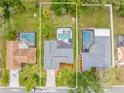 Aerial view showcasing the home's location and rectangular backyard pool area at 4419 Gaston St, Spring Hill, FL 34607