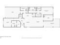 Home floorplan layout showing dimensions of rooms including kitchen, bedrooms, and bathrooms at 16898 Balance Cv, Land O Lakes, FL 34638