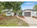 Inviting one-story home featuring a well-maintained lawn, attractive landscaping, and an attached single car garage at 1349 Tyrone N Blvd, St Petersburg, FL 33710