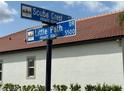 Street sign post shows cross streets Scuba Crest and Little Path in gated community in Hillsborough County at 17304 Scuba Crest St, Wimauma, FL 33598