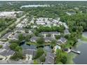 Community aerial view, with pool and lake access for residents of the neighborhood at 3415 Heards Ferry Dr, Tampa, FL 33618