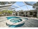 Inviting backyard with a screened-in pool, hot tub, and outdoor seating area at 454 35Th Ne Ave, St Petersburg, FL 33704