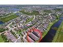 Aerial view of the home's location within a lakeside community at 6932 Old Benton Dr, Apollo Beach, FL 33572