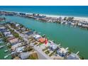 Aerial view of the waterfront lot on the Intracoastal Waterway with easy access to beaches at 10126 Tarpon Dr, Treasure Island, FL 33706