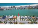Aerial view of a waterfront lot on the Intracoastal Waterway near the beach at 10126 Tarpon Dr, Treasure Island, FL 33706