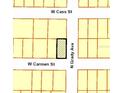 Illustration of a property's position between W Cass St and W Carmen St on a map at 4001 W Carmen St, Tampa, FL 33609
