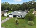 Lovely home featuring an outdoor screened pool, spacious grassy yard and mature landscaping at 37331 Hickory Hill Ln, Dade City, FL 33525