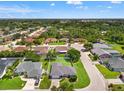 Beautiful aerial shot of a residential neighborhood featuring well-maintained homes, green spaces, and mature trees at 6324 35Th Avenue E Cir, Palmetto, FL 34221