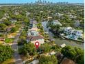 Stunning aerial view showcases the waterfront property, canal access, and desirable neighborhood location at 593 Marmora Ave, Tampa, FL 33606