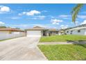 Inviting single-Gathering home boasting a manicured lawn, stone accents, and a convenient two-car garage, perfect for suburban living at 3301 Tuckahoe Pl, Holiday, FL 34690