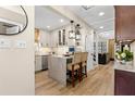 Bright kitchen with a modern island, stylish pendant lights, and an open layout at 4214 Harbor House Dr, Tampa, FL 33615